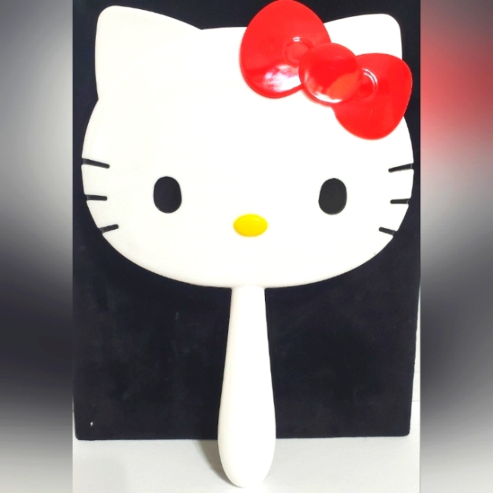 Hello Kitty Sanrio hand hello mirror plastic makeup Cosmetics white Kawaii